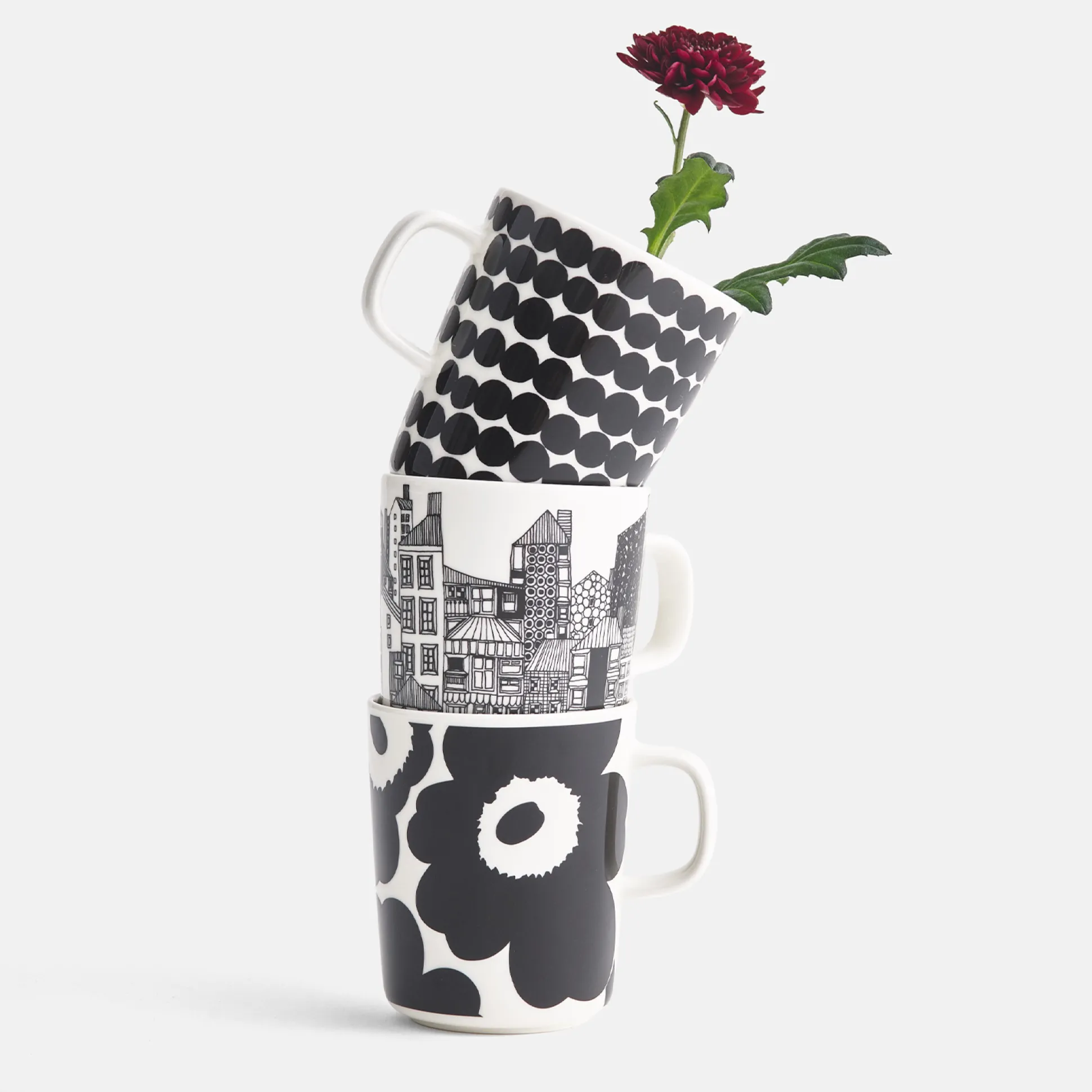 Marimekko Unikko Mug, white/black