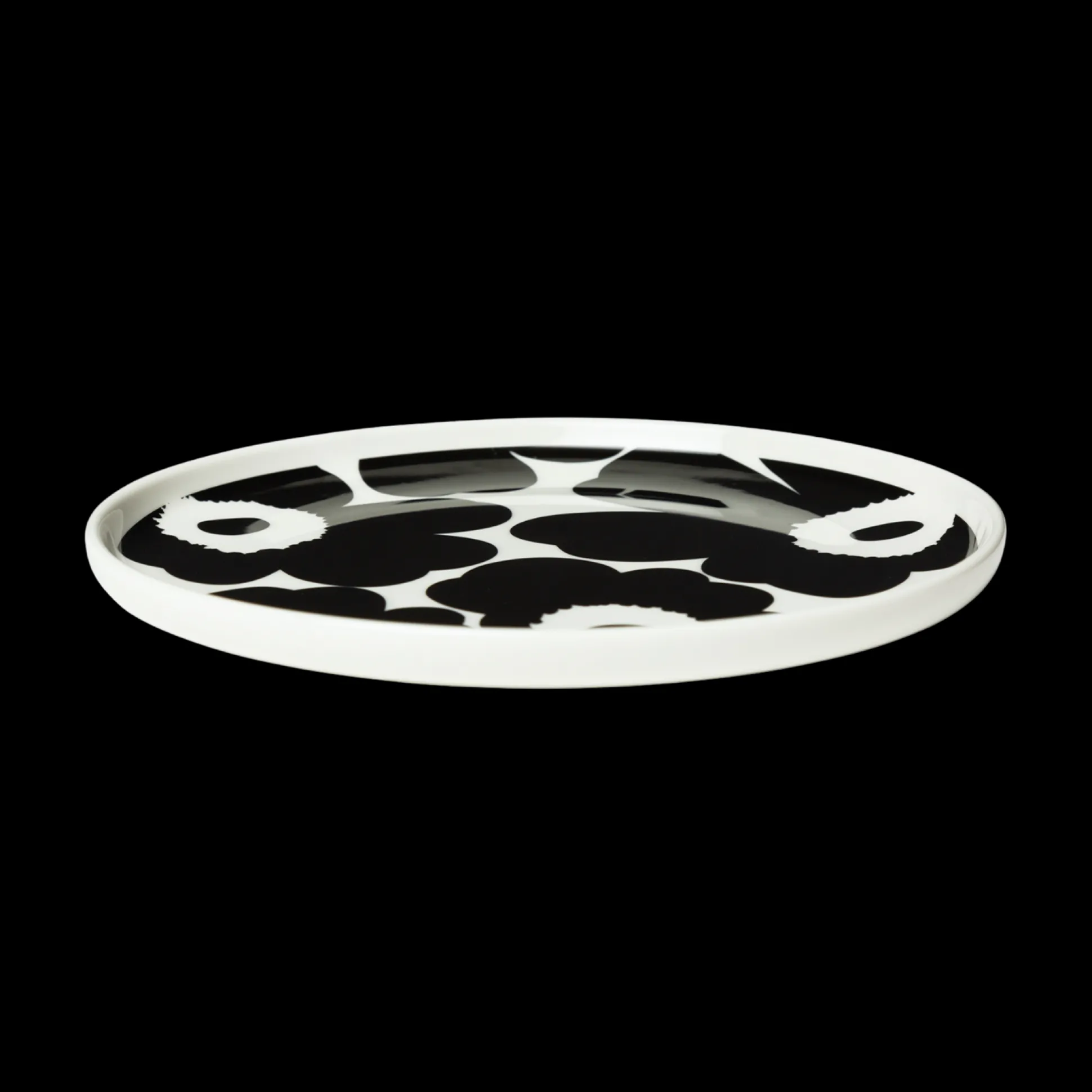 Marimekko Unikko Salad Plate, black/white