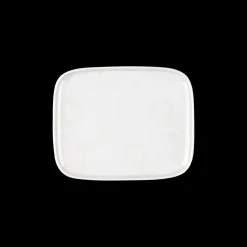 Marimekko Unikko Small Rectangular Plate, off-white/white