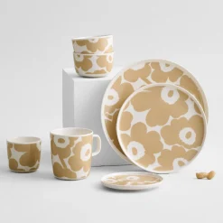 Marimekko Unikko Snack Plate, white/beige