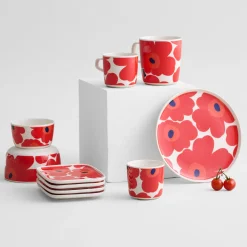 Marimekko Unikko Soup / Cereal Bowl, white/red