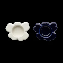 Marimekko Unikko Tealight Holders Set, cobalt/white