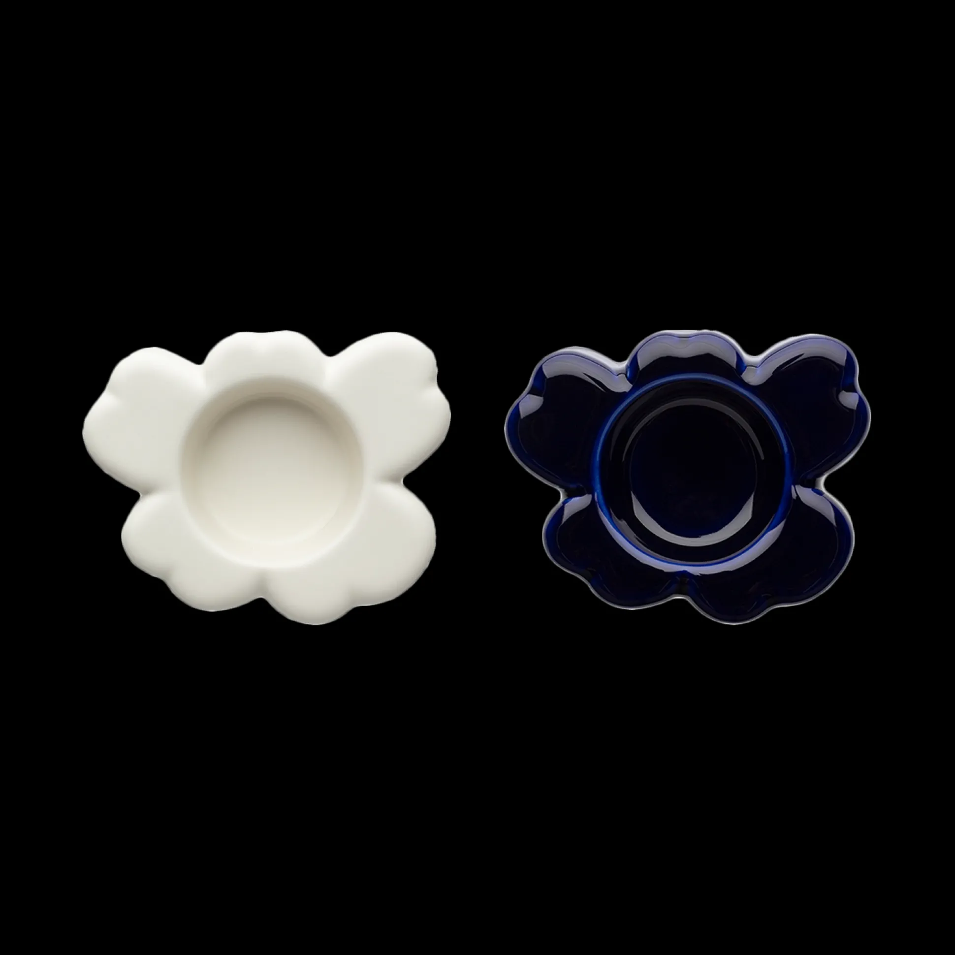 Marimekko Unikko Tealight Holders Set, cobalt/white