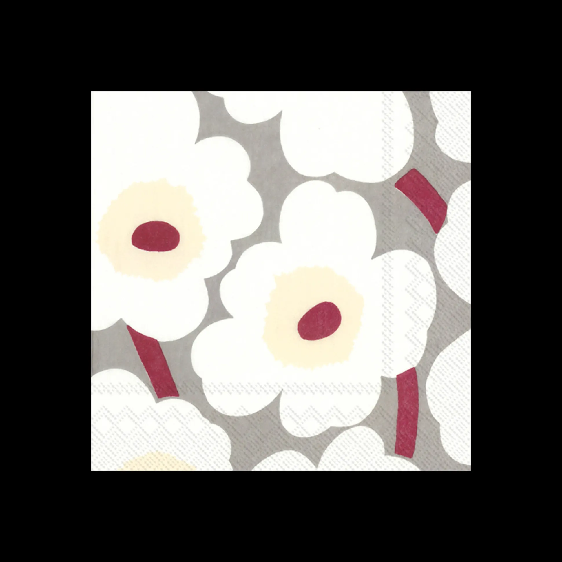 Marimekko Unikko White/Grey/Red Cocktail Napkins (20 pack)
