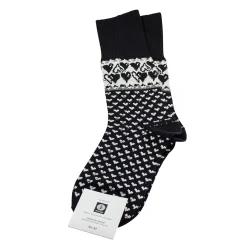 Merino Wool Socks - Hearts, Black
