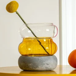 Muurla Bagel Vase/Tealight Holder, amber