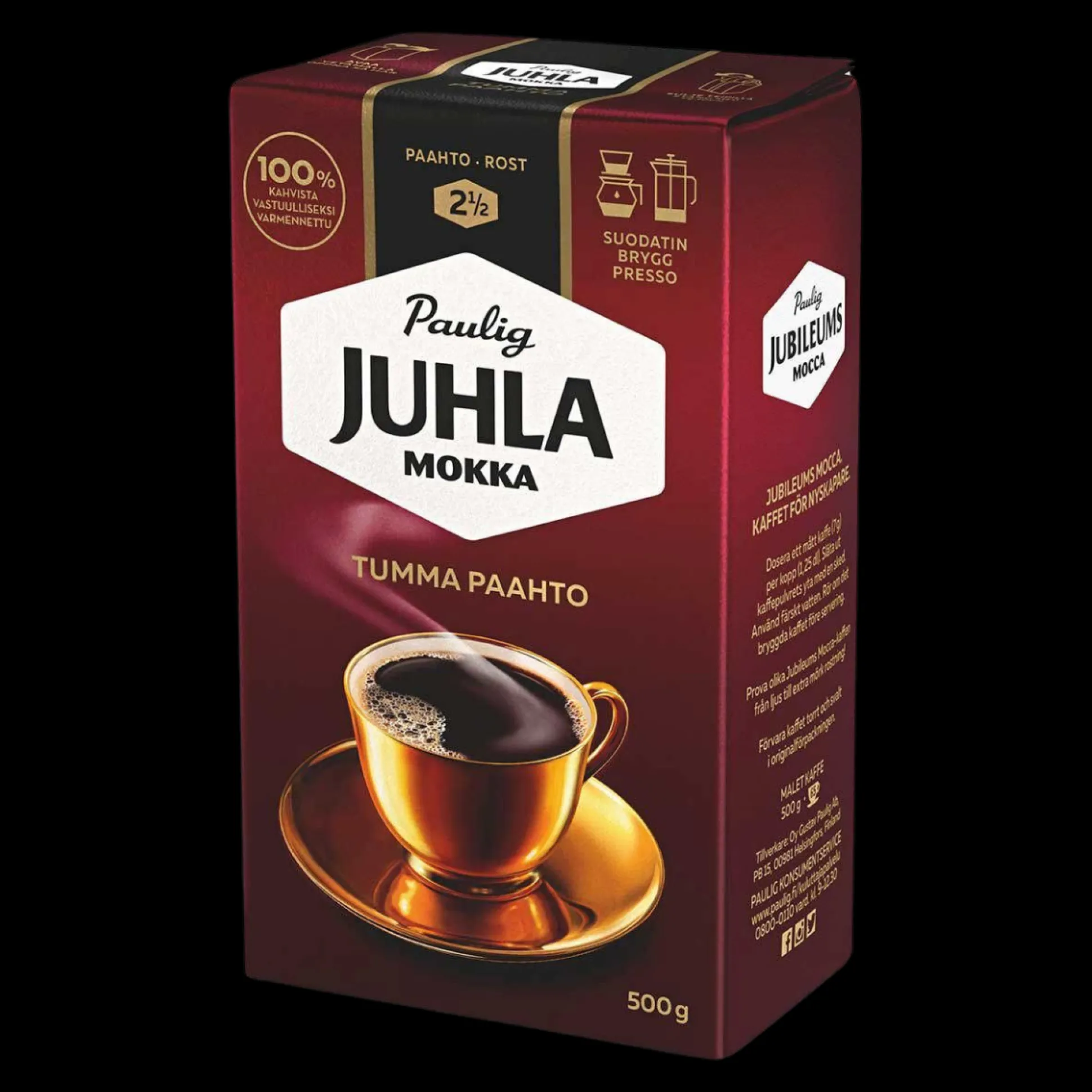 Paulig Juhla Mokka Coffee Dark Roast (500g) - Roast Level 2.5/5