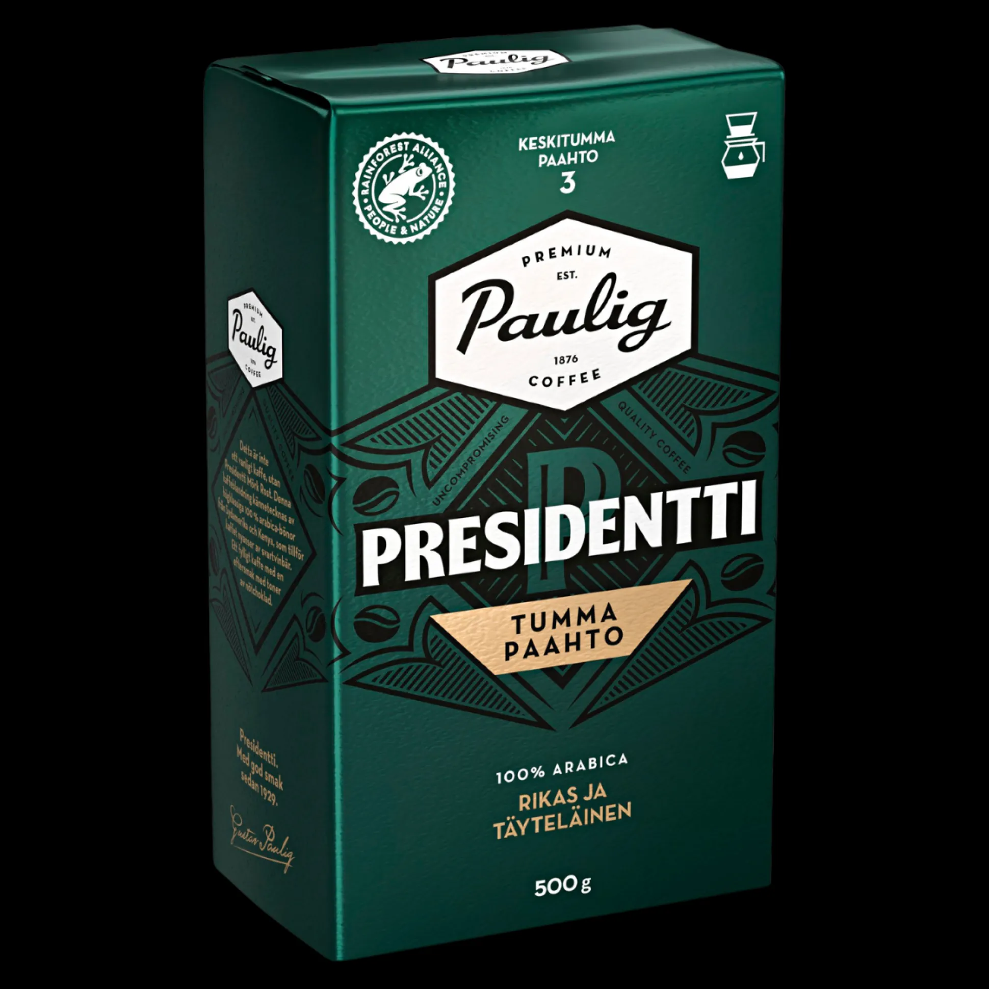 Paulig Presidentti Coffee Dark Roast (500g) - Roast Level 3/5