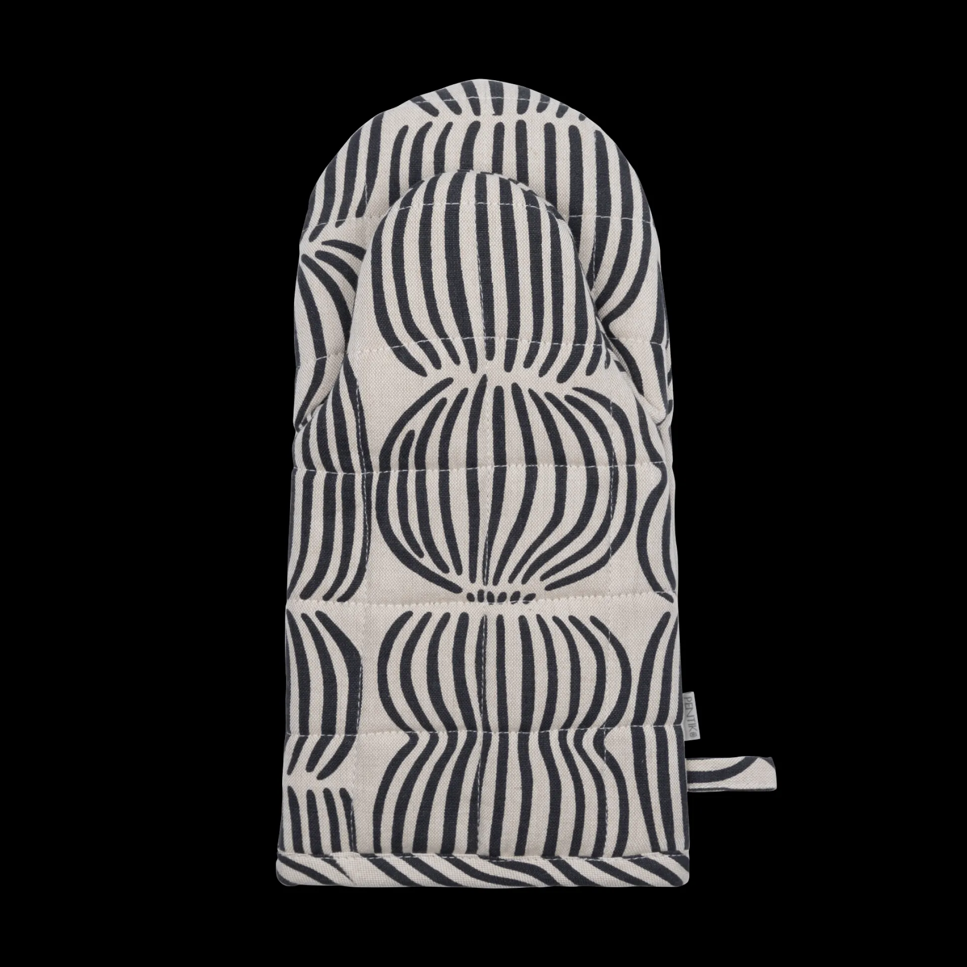 Pentik Vilja Black / Linen Oven Mitten