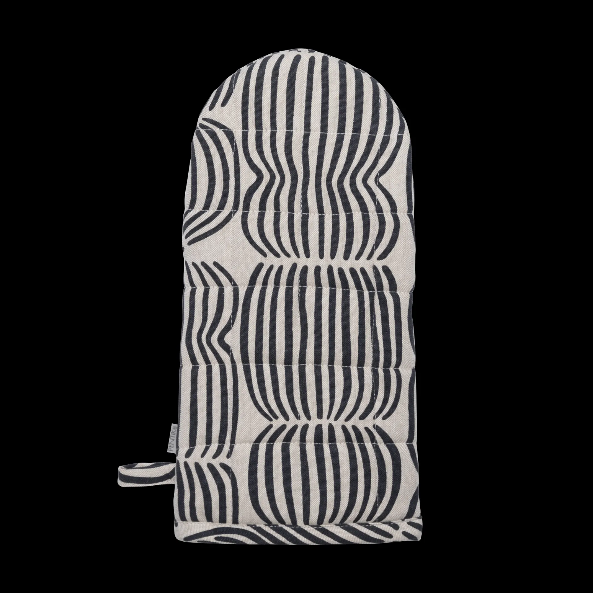 Pentik Vilja Black / Linen Oven Mitten
