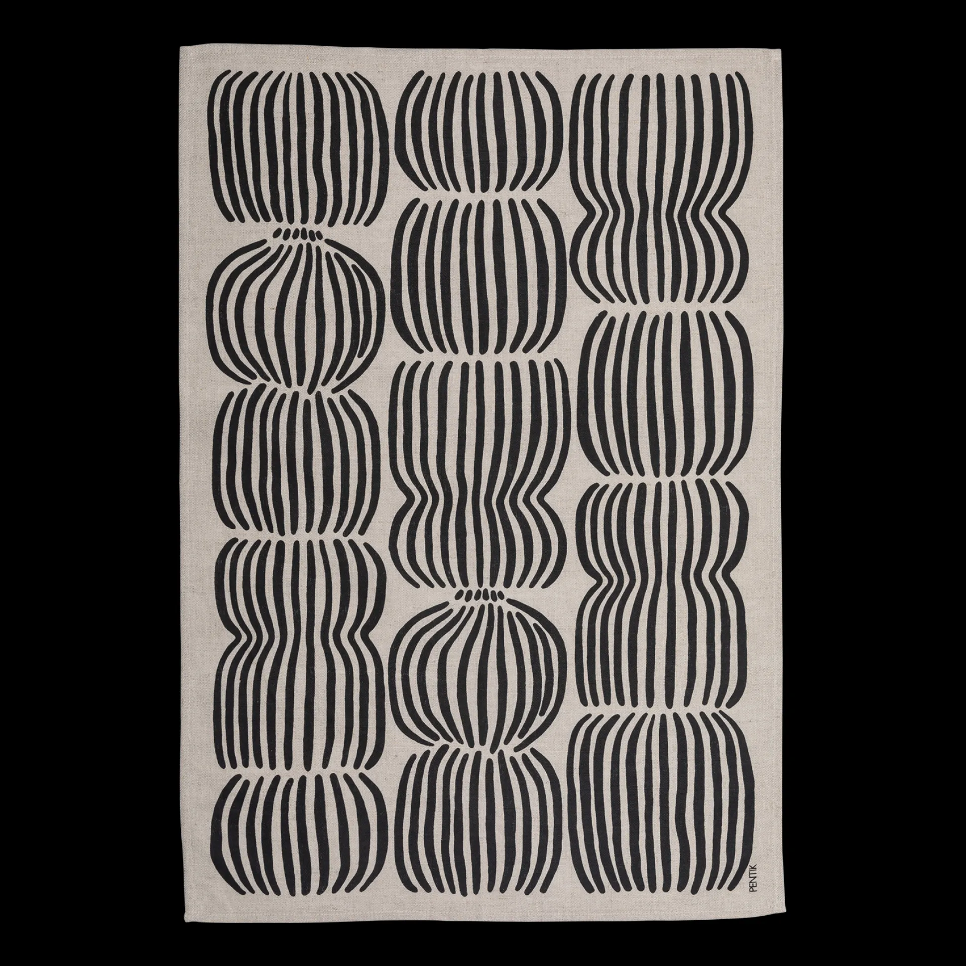 Pentik Vilja Black / Linen Kitchen Towel