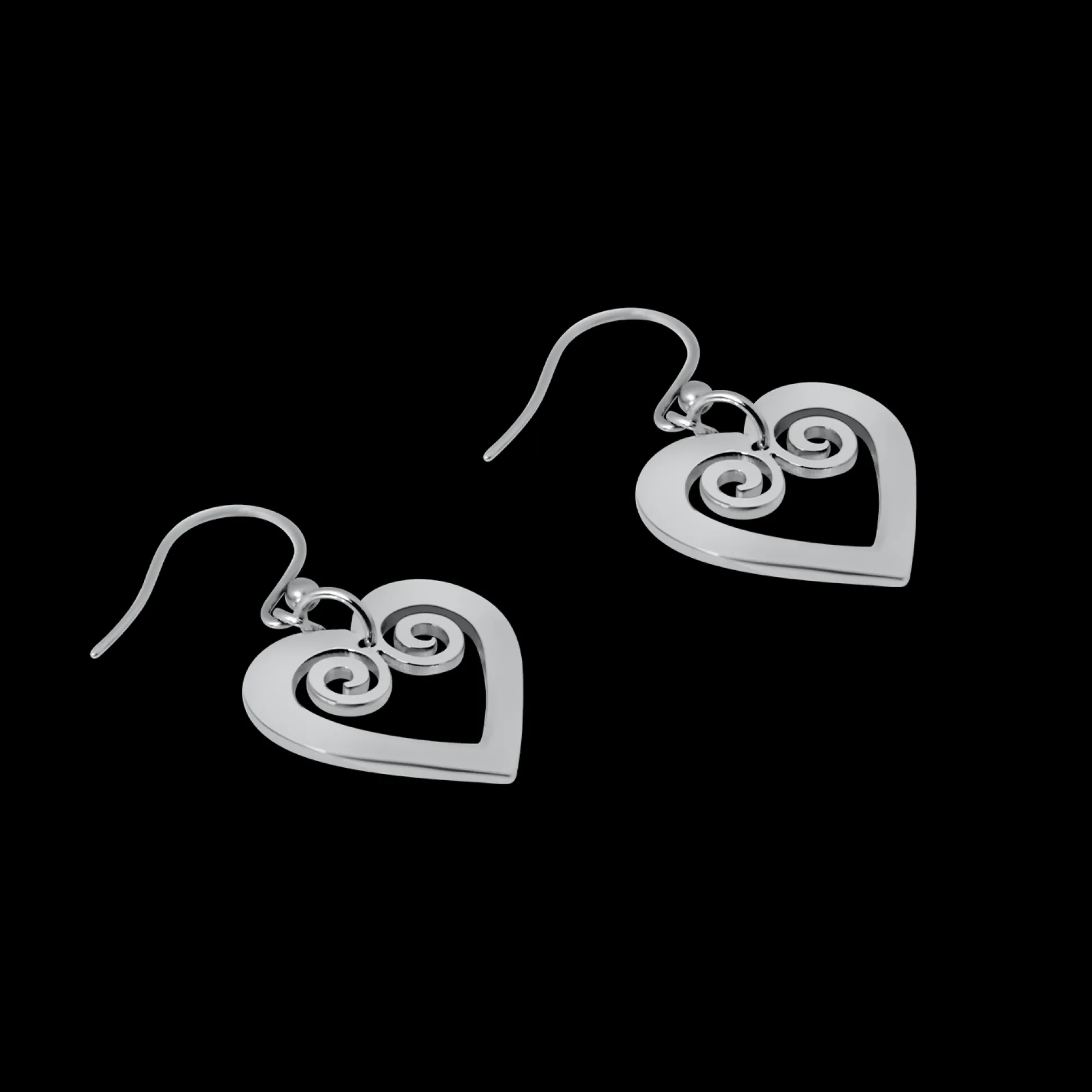 Pohjolan Helmi - Curved Heart Earrings