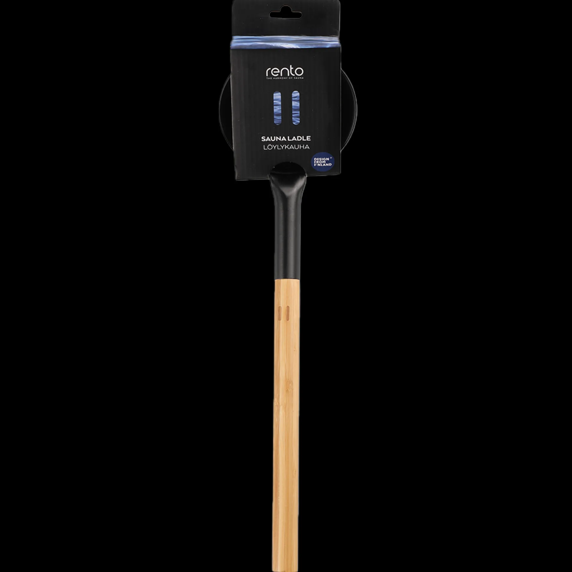 Rento Black Aluminum Bamboo Sauna Ladle