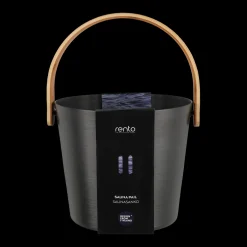 Rento Black Aluminum Bamboo Sauna Bucket