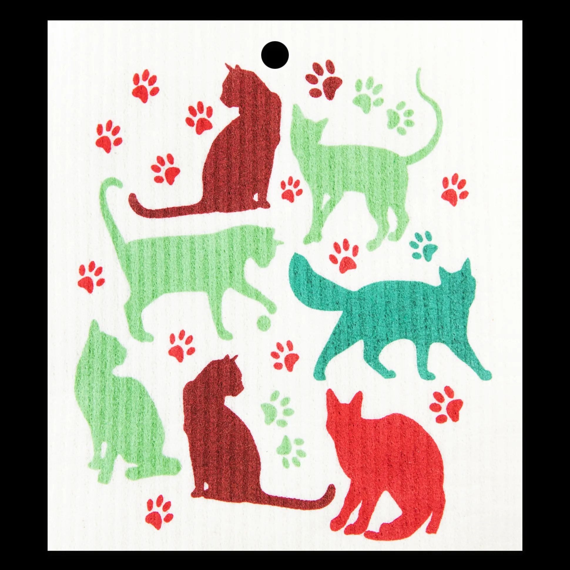 Swedish Dishcloth - Cats & Paw Prints