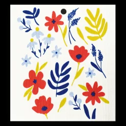 Swedish Dishcloth - Red Flowers