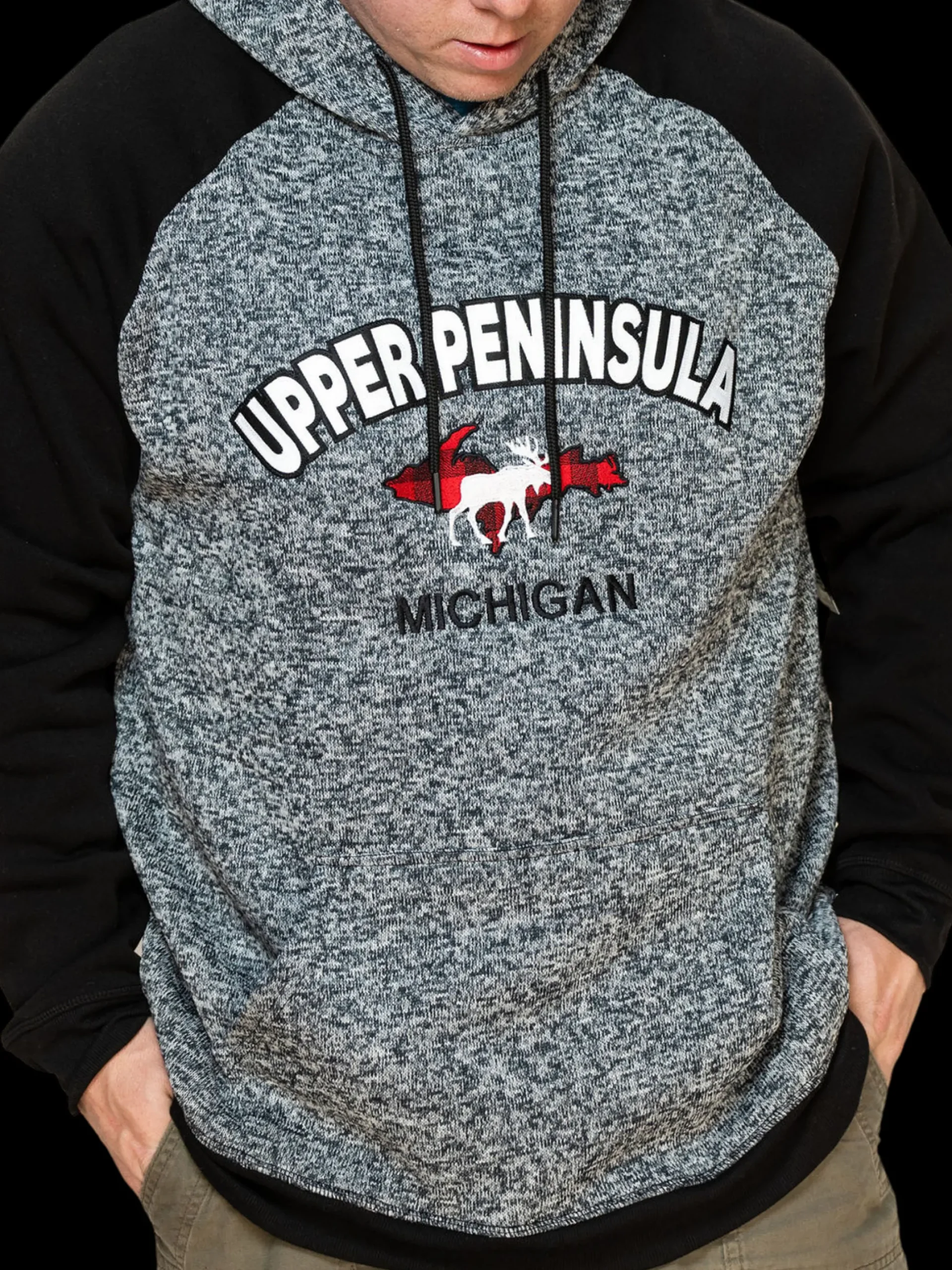 UP Plaid Moose Hooded Sweatshirt
