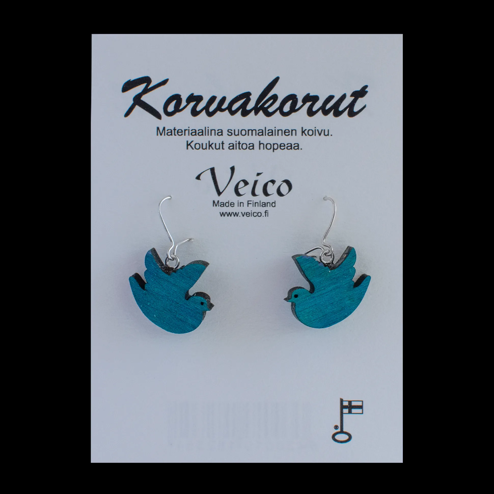 Veico Turquoise Birch Birds Earrings